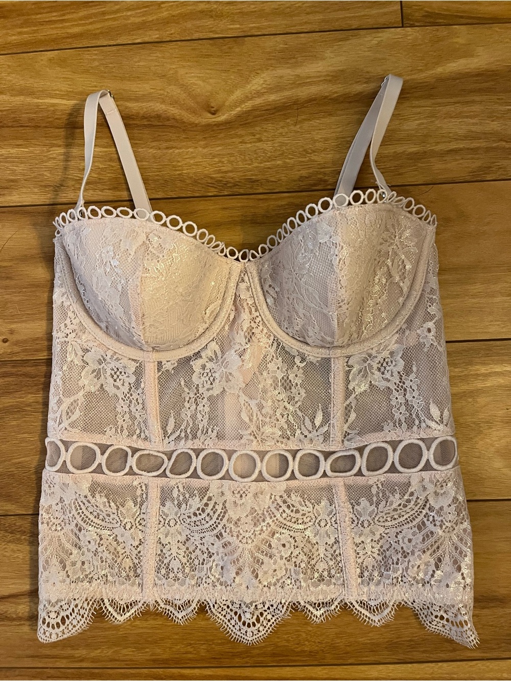 Victoria's Secret Blush Lace Bustier Top